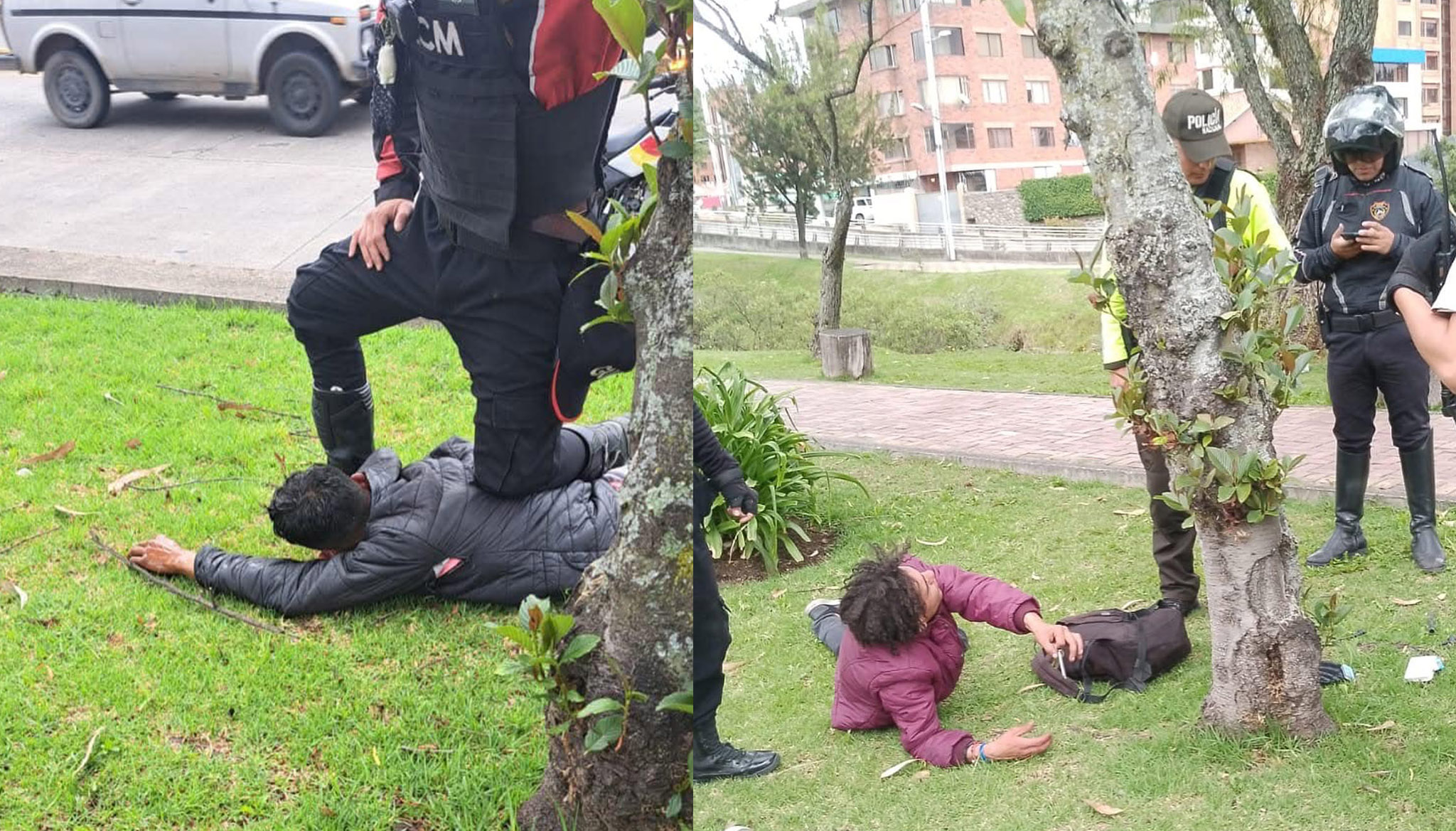 Dos sujetos fueron aprehendidos por personal de la Guardia Municipal por, presuntamente, amedrentar a personas con objetos cortopunzantes. /Foto Guardia Ciudadana